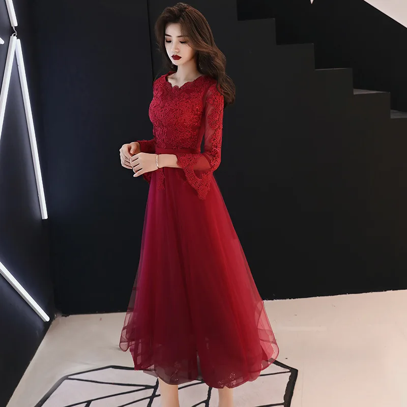 Кружевное платье с круглым вырезом китайское Восточное Свадебное женское