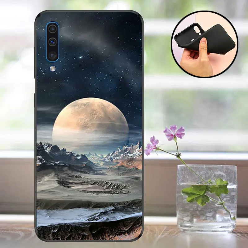 Чехол для samsung Galaxy A50, черный матовый чехол для samsung A50, силиконовый чехол ТПУ для телефона Galaxy A 50 A505F Capa - Цвет: BYL