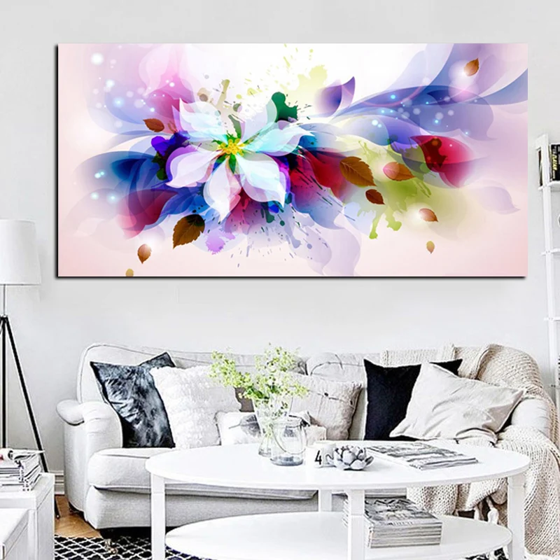 YWDECOR большой размер 3D акварельный цветок абстрактный Холст Поп-арт HD печать живопись плакат изображение на стене для гостиной