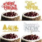 Топпер на Рождественский торт с Новым годом, Санта-Клаус, Счастливого Рождества, Фотофон, Рождество, Новогодняя вечеринка, украшение для торта, Рождественский флаг для торта