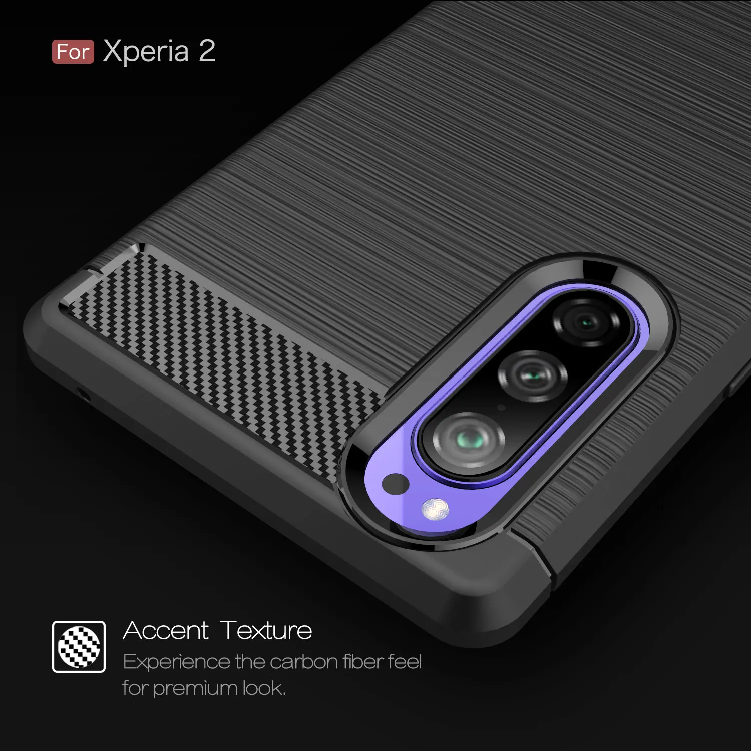 Ультратонкий Мягкий силиконовый чехол бампер из углеродного волокна для Sony Xperia 2
