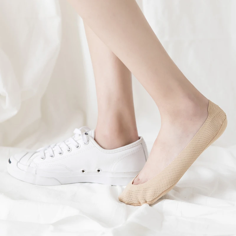 Сетчатые носки для девочек Тапочки Однотонные женские из ледяного шелка Модные