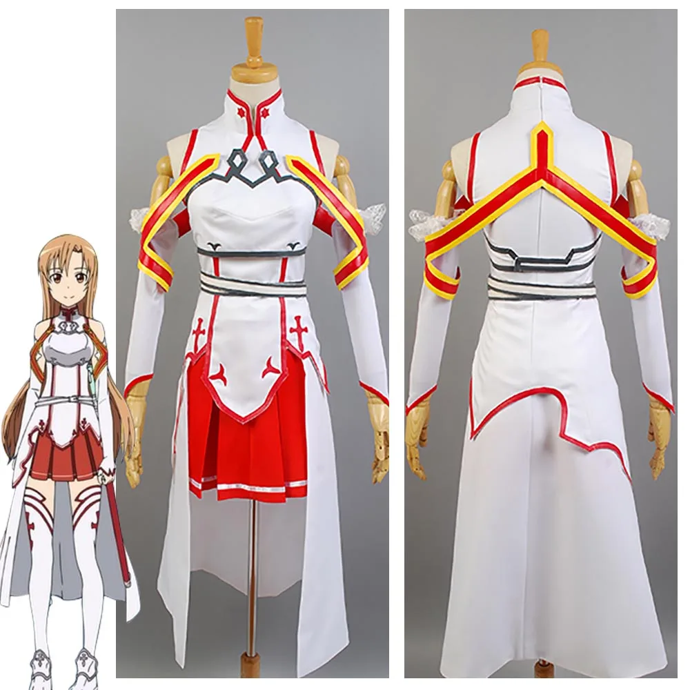 Sword Art Online костюм Asuna для косплея (костюмированных игр) Хэллоуин карнавальные