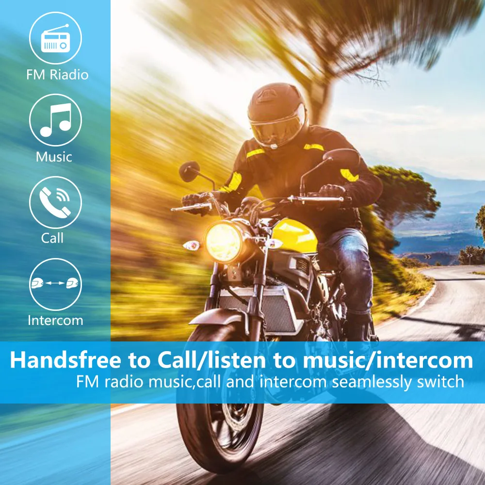 AiRide G2 мотоцикла Мото Шлемы гарнитуры Bluetooth Связь переговорные Водонепроницаемый