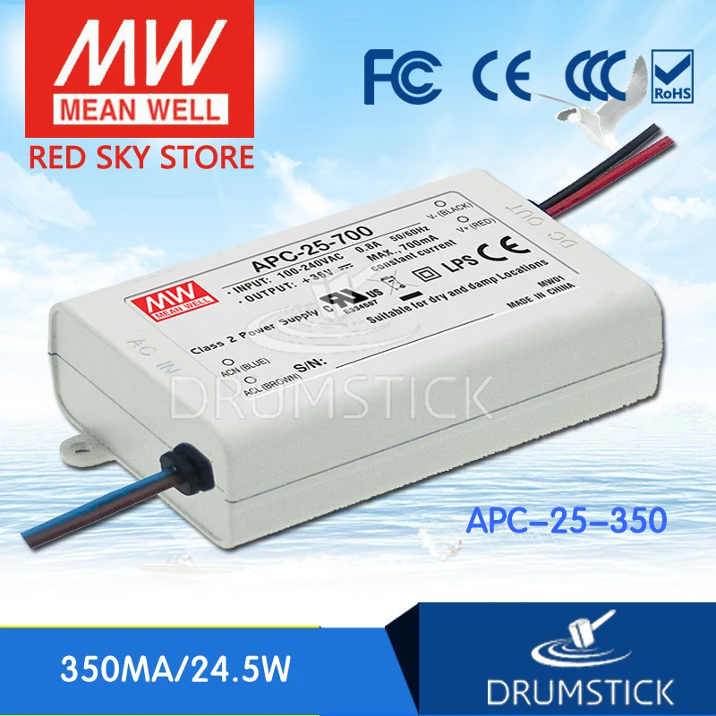 Оптовая продажа цена товара MEAN WELL! APC-25-350 70V 350mA meanwell APC-25 24 5 W один Выход
