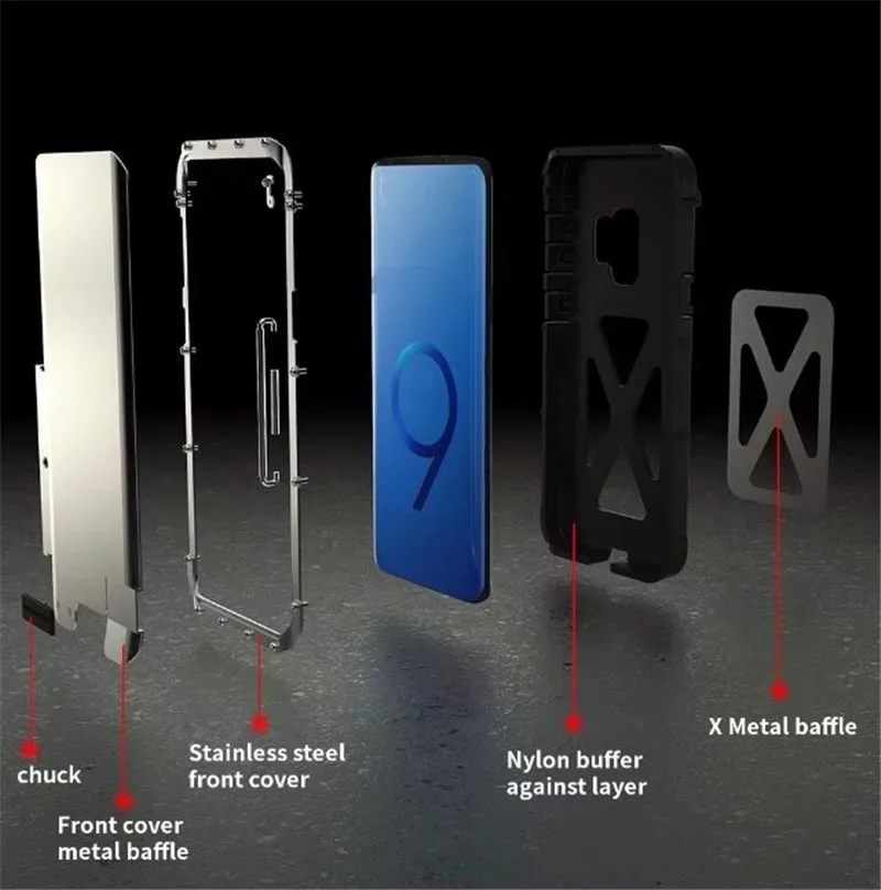 R-JUST ударопрочный чехол для samsung Galaxy S10 S9 S8 Plus NOTE 9 8 флип алюминиевый металлический Железный человек 360 Защитный Броня телефон