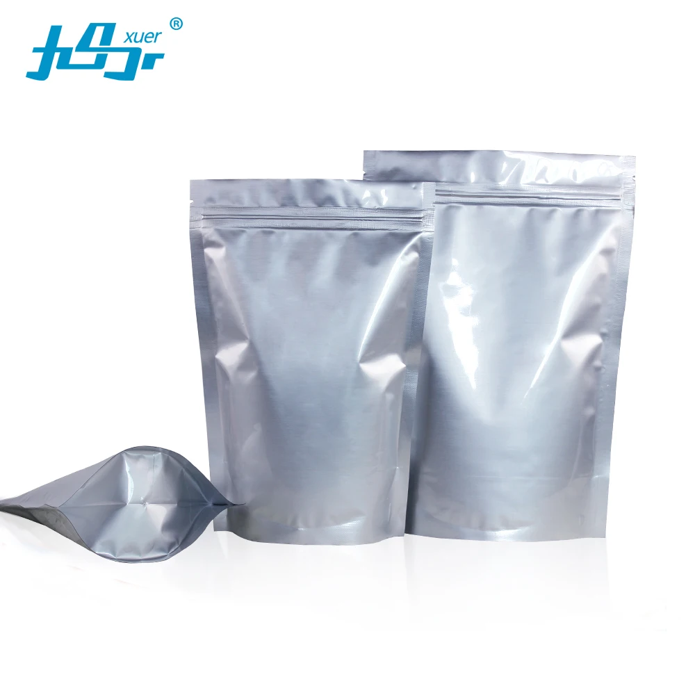 100 шт. серебристые Алюминиевые вертикальные пакеты с застежкой молнией|Сумки для
