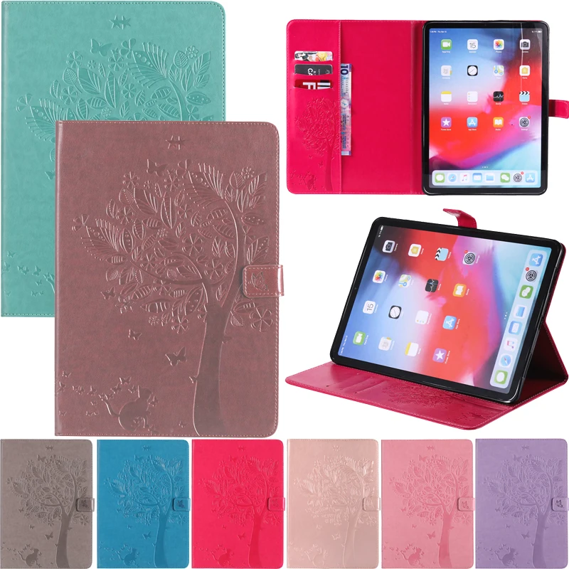 Кошачий деревянный кошелек из тисненой кожи с магнитным клапаном для планшета Samsung Galaxy Tab A 8.0 "SM-T350 T351.