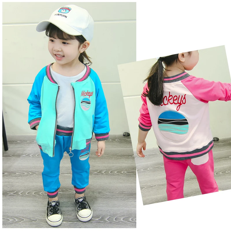 Дети Осень письмо Mbroidery Спортивная повседневная одежда пальто на молнии с
