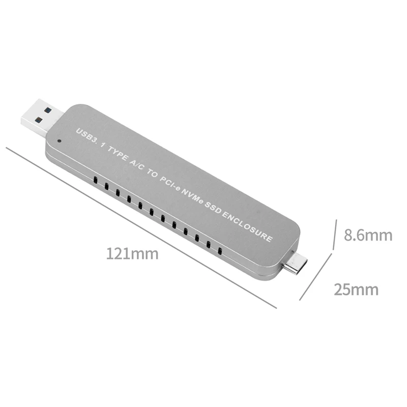 2-в-1 Nvme корпус, Usb 3,1 Gen 2 Pcie Gen 3X2 мост чип Nvme корпус для samsung 960/970 Evo/Pro Wd Black Nvme Ssd