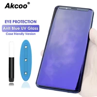 akcoo s10 plus screen protector with eyesight protection function for samsung s8 9 10e note 8 9 anti blue ray uv glass film