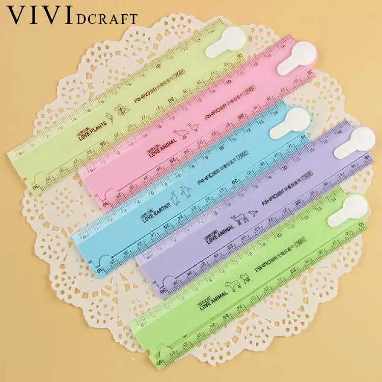 Vividcraft Корея милая линейка Прямая ПВХ складная инструмент Лоскутная Regua