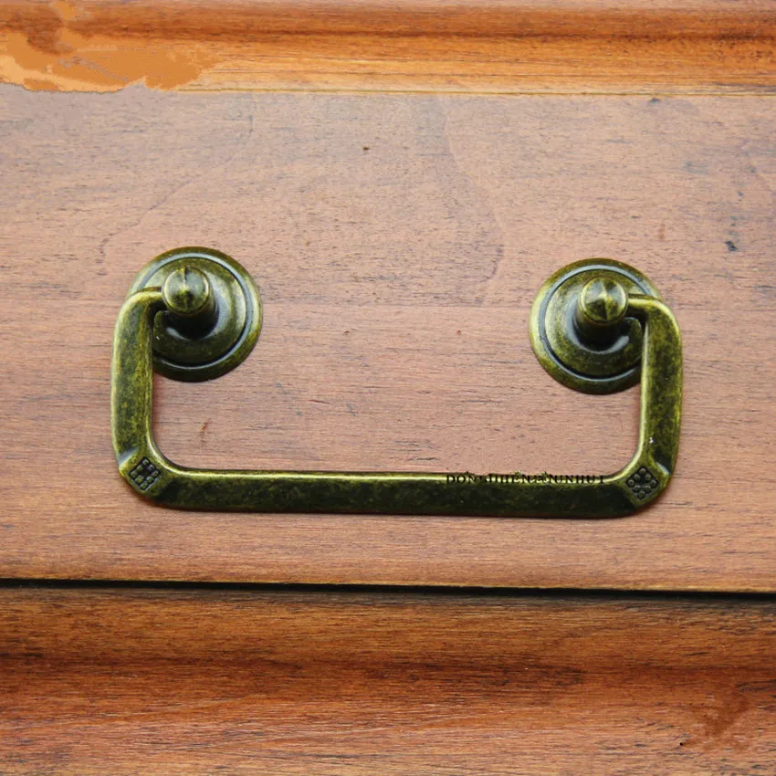 64 мм Винтажный стиль висячие кольца мебельные ручки бронзовые для выдвижных