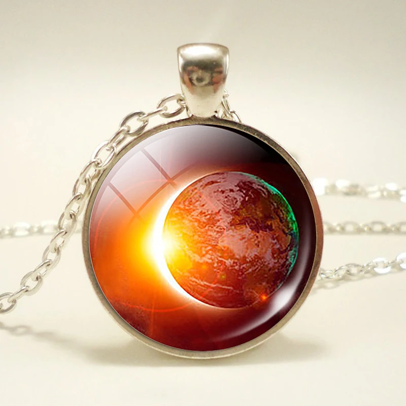 Женское Ожерелье с кабошоном ожерелье подвеской в виде космической небула