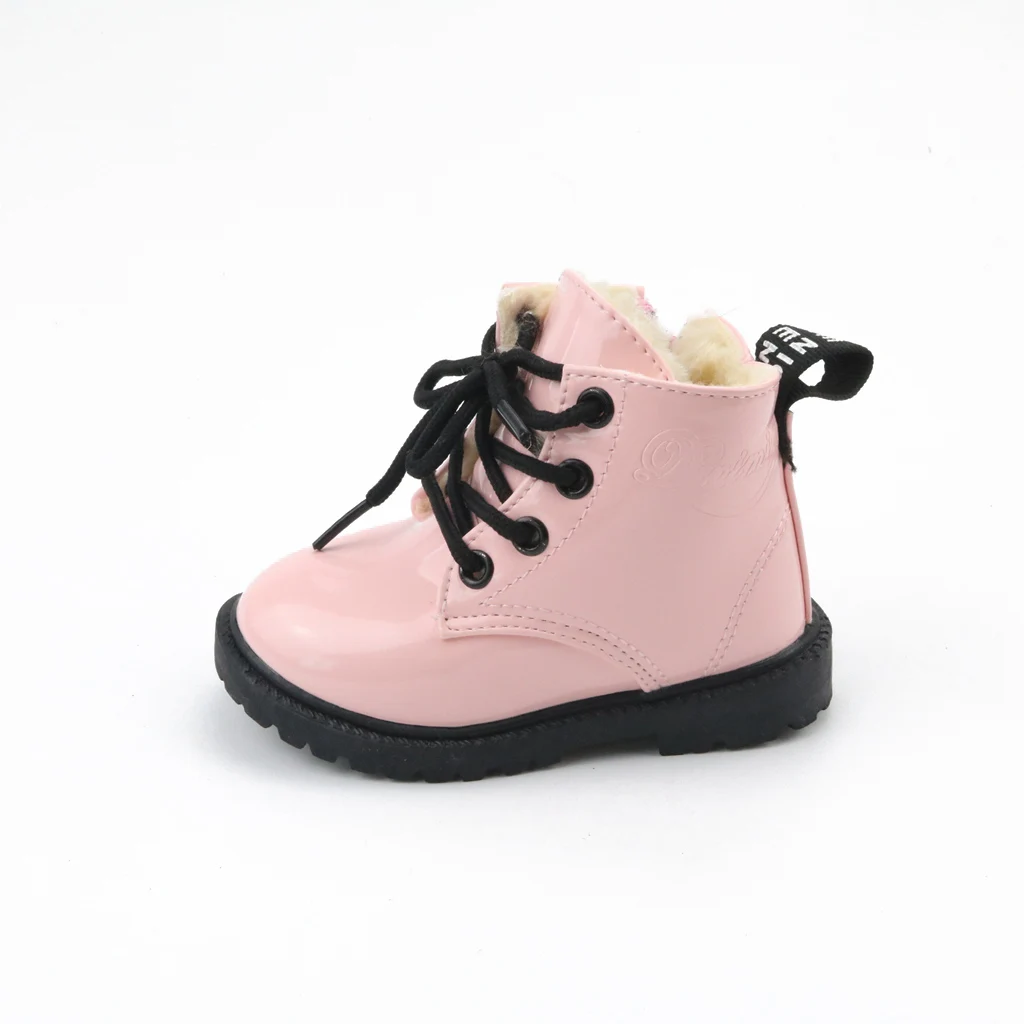 2017 г. Лидер продаж детские зимние ботинки замшевые Ботинки Martin на Плоском Каблуке