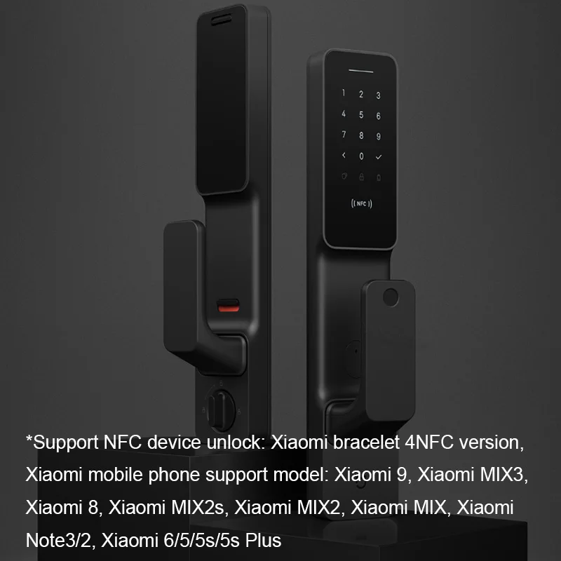 Xiaomi Mijia умный дверной замок Умный Замок нажимная модель отпечатков пальцев пароль NFC Bluetooth разблокировка Обнаружение сигнализации работа Mi Home приложение