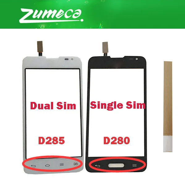 4.3'ɿor LG Series III L65 D280 D285 Dual Sim Card Touch Screen Digitizer Panel Lens Glass White Black Color With Tape | Мобильные