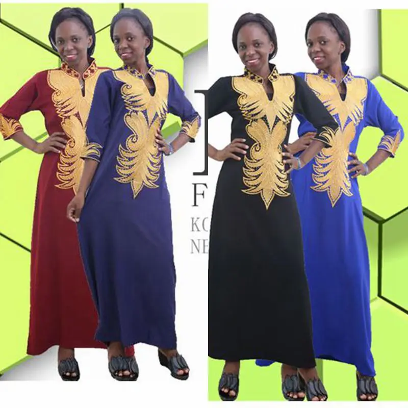 H & D Африканское Макси платье для женщин одежда vetement africaine femme 2018 Вышитое Платье из