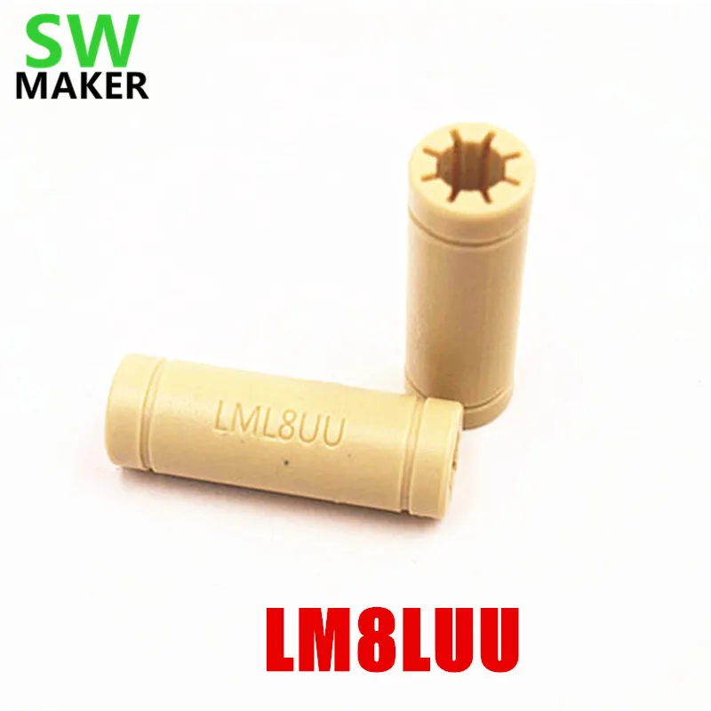 SWMAKER 1 шт. Твердые полимерные LM8UU линейные подшипники втулка LM8LUU 8 мм 8*15*45 Prusa для