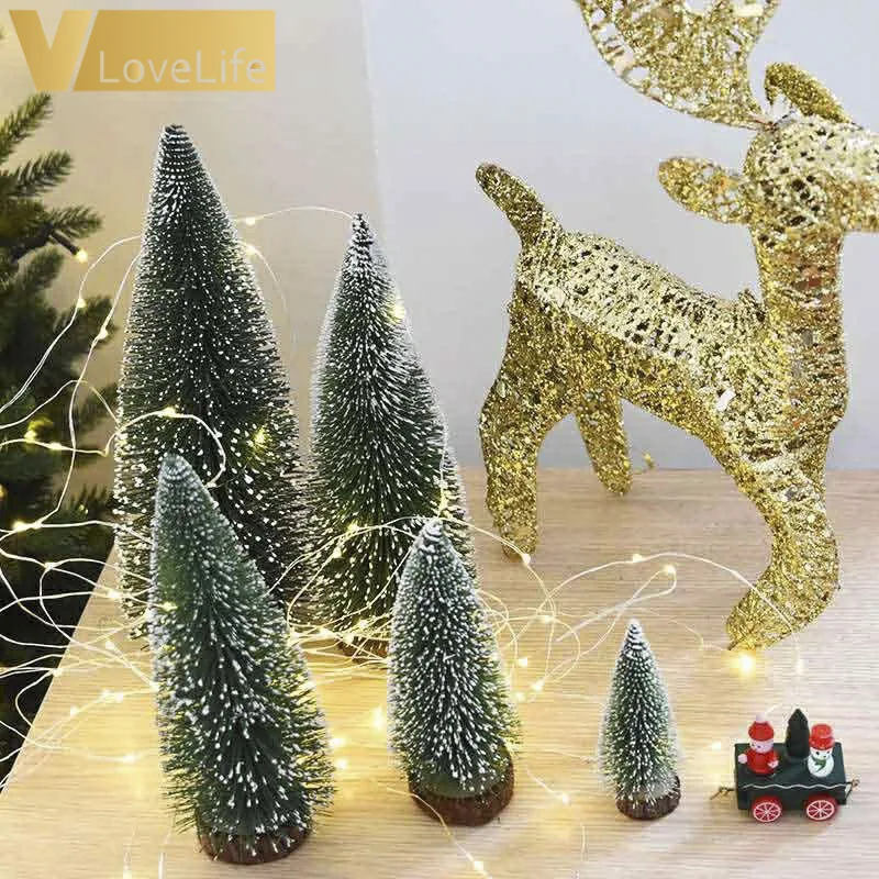 15 шт. 4,5 см DIY Рождественская елка маленькая сосна помещается на рабочий стол мини-деревья для рождественские украшения для дома детские подарки