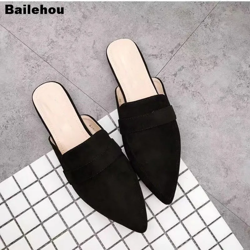 Bailehou/женские весенние туфли без задника на плоской подошве Женские сандалии с