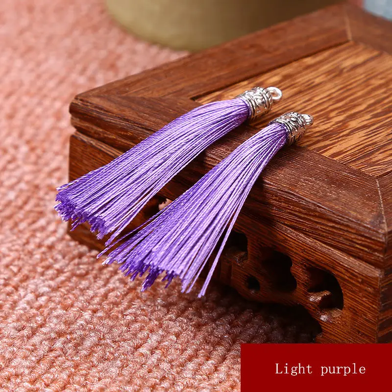 Light purple 20 шт. металлический колпачок, мини бахрома с кисточками, сделай сам, подвеска, ювелирные изделия, занавески, одежда, декоративные аксессуары, ключи от машины, сумка, подвеска для изготовления, кисточки - Цвет: Light purple