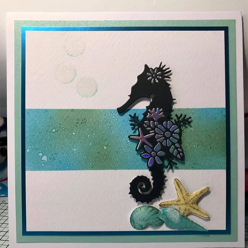 Цветочный Seahorse металлические режущие штампы Скрапбукинг Ремесло Украшение DIY