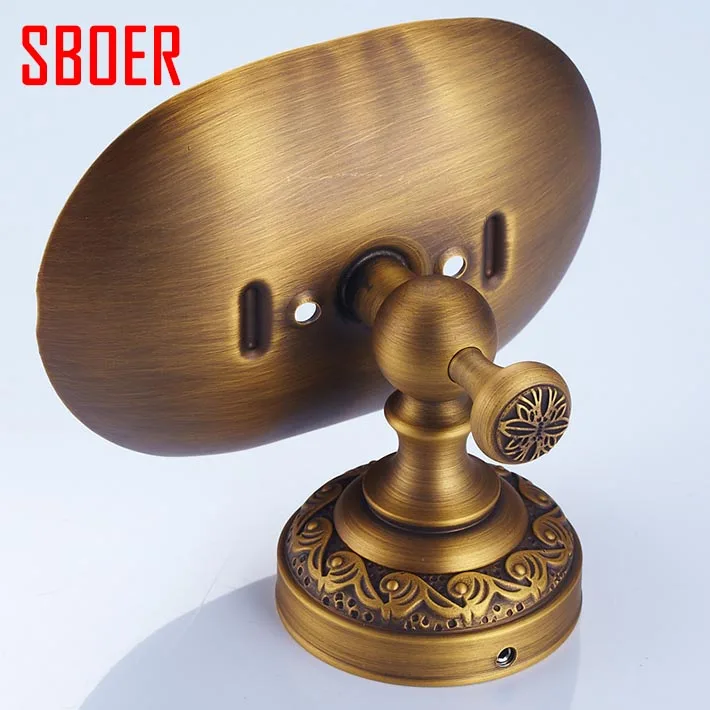 Новейший Стиль античная латунь отделка настенный держатель для мыла Ванная