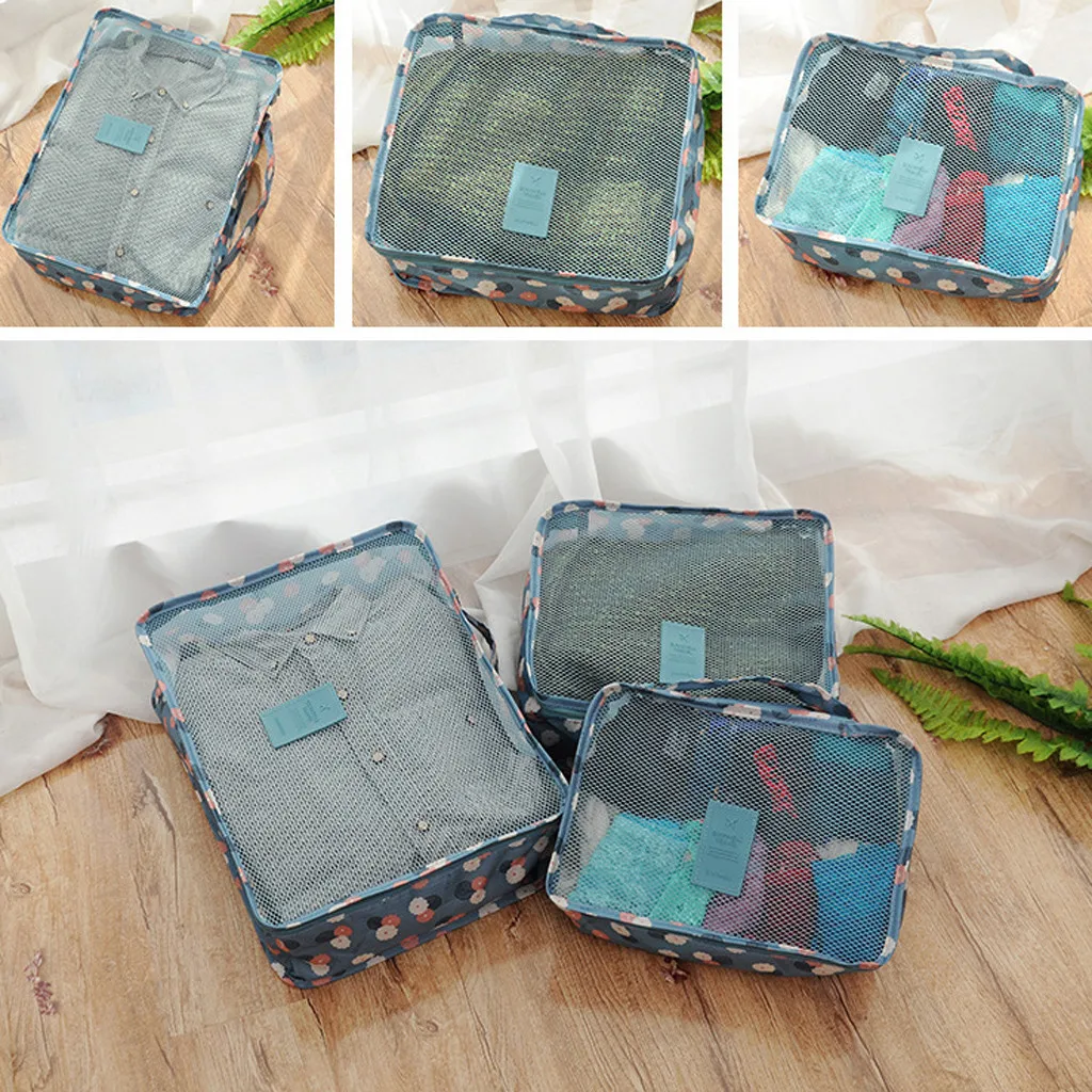 6Pc Travel Bag For Man Women ZHDAOR waterproof new Large Capacity Fashion Package Travel handbag Carry on Luggage Bag T3
