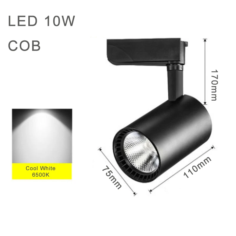 Black 10W COB Горячая алюминиевый светодиодный светильник Современный COB прожекторы супер яркость изюминка объект Модный магазин освещение эффект династии - Испускаемый цвет: Black 10W COB