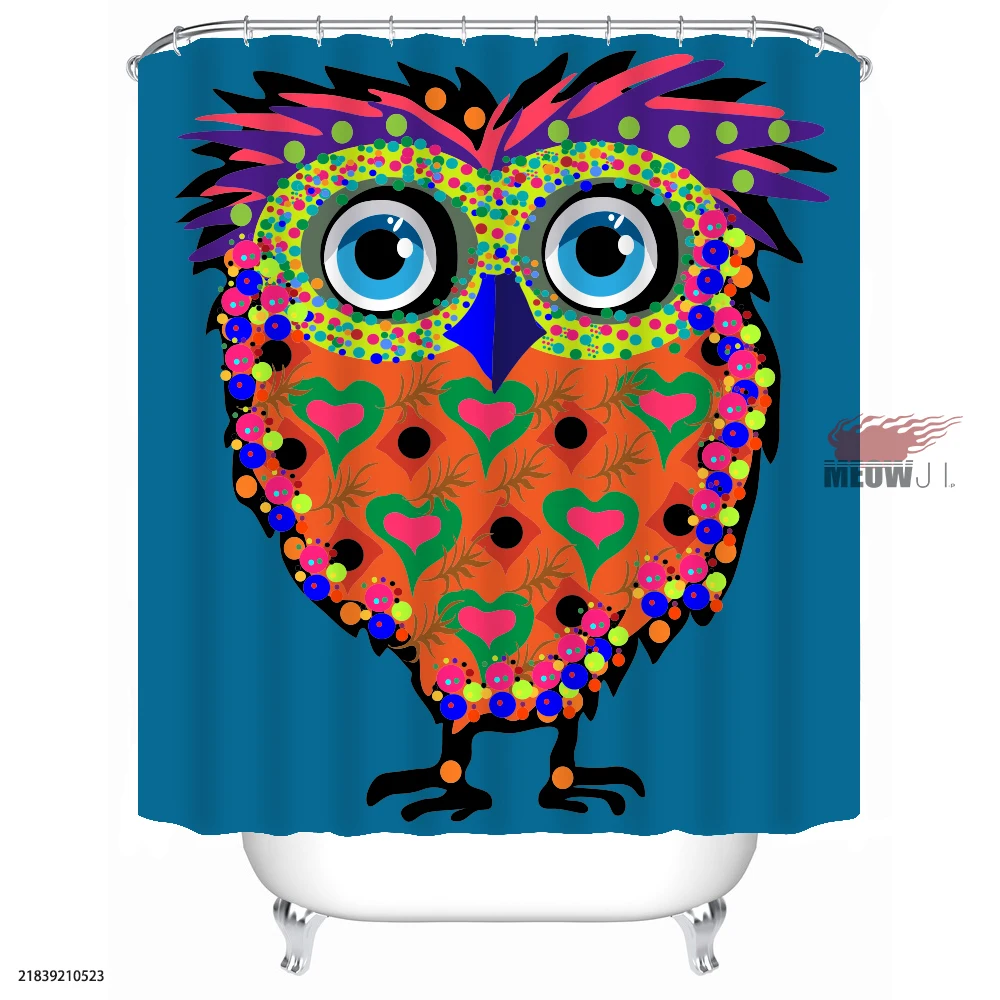 Очаровательные logy сова милые животные на заказ занавески для душа Ванная комната