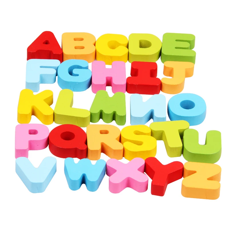 Детские игрушки деревянные 3D Puzzle Английский алфавит цифровой Монтессори