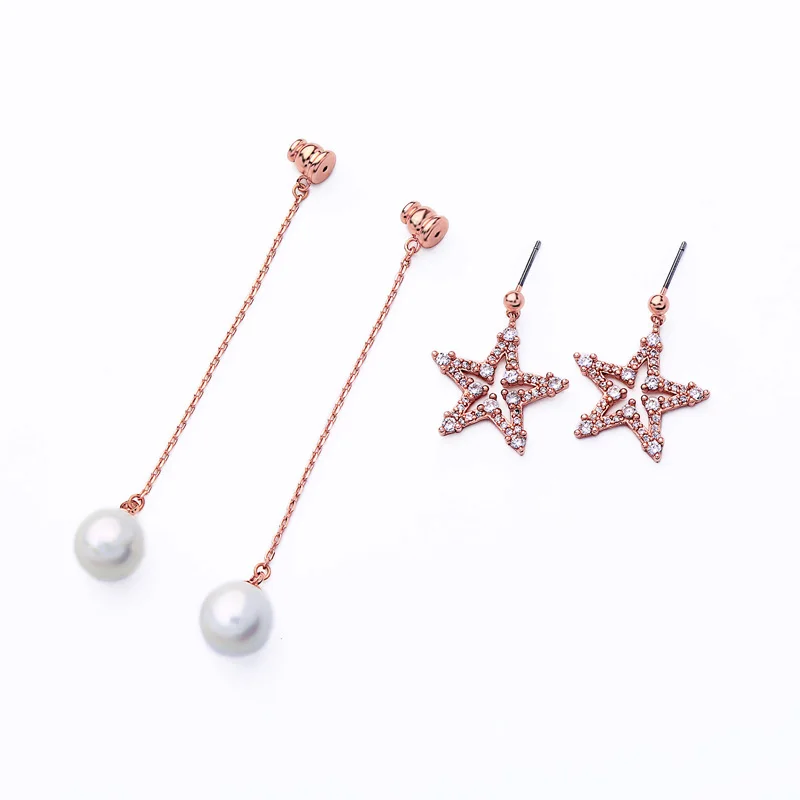 Женские серьги с жемчужинами длинной кисточкой в форме звезды подарок 2019 |