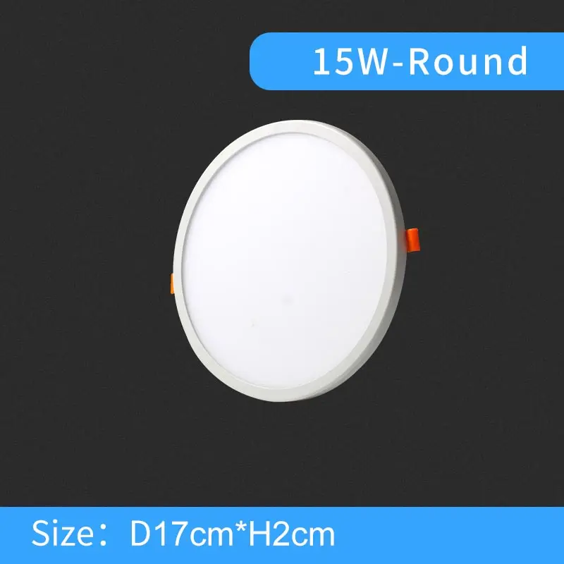 15W-Round Светодиодный панельный светильник, ультра тонкий встраиваемый светильник s 6 Вт 8 Вт 15 Вт 20 Вт 220 в 230 В круглый квадратный потолочный панельный светильник - Испускаемый цвет: 15W-Round