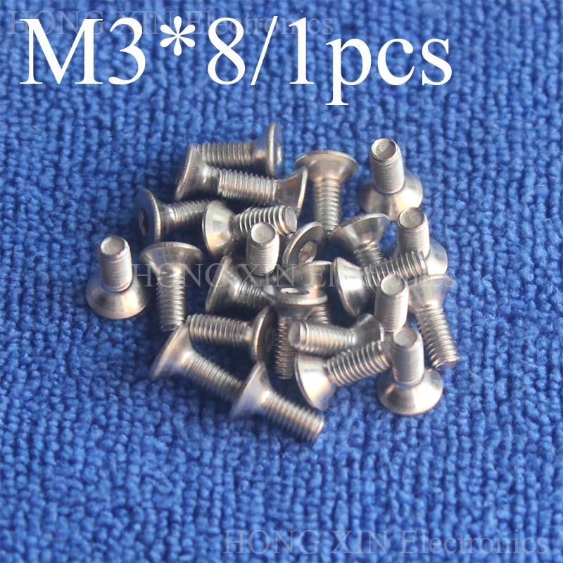 1 шт. M3 * 8 плоская головка из нержавеющей стали SS304 потайная винтовая с