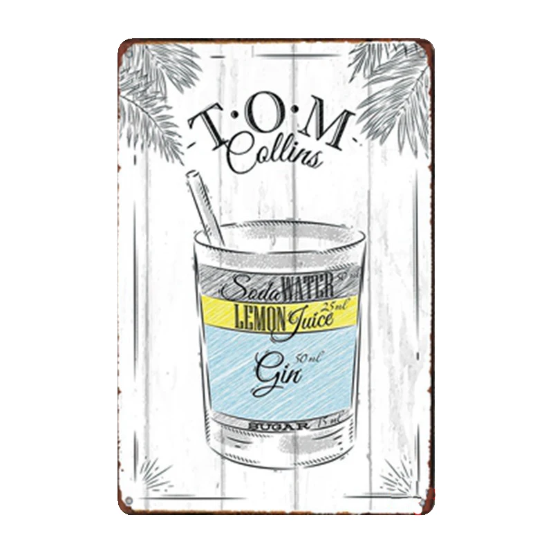 B Pina Colada налет винтажные металлические жестяные вывески для дома, бара, паба, декоративные металлические тарелки, водка, наклейки на стену, пивной Железный художественный плакат N223 - Цвет: B