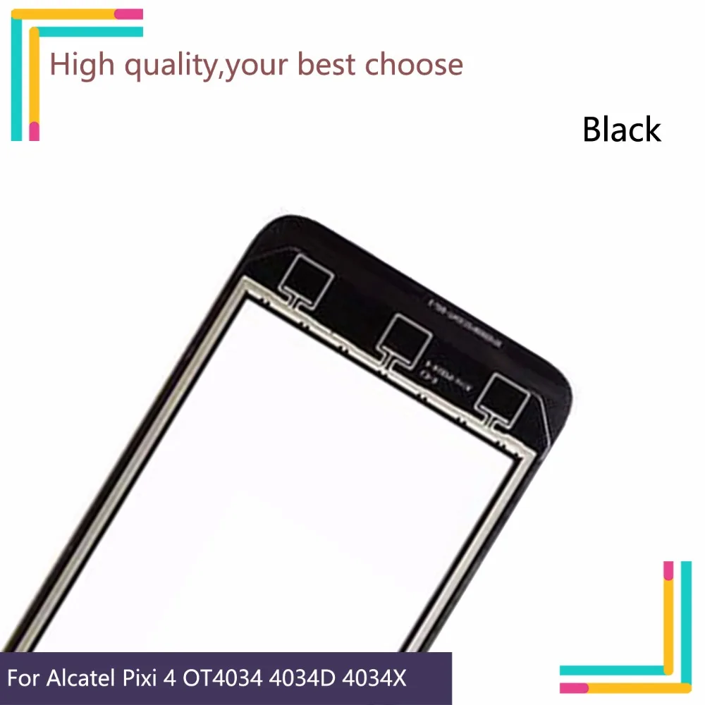 

10pcs\lot New OT4034 Touch Screen 4.0" For Alcatel Pixi 4 OT4034 4034D 4034X OT4034D 4034 Front Sensor Glass Lens Black color