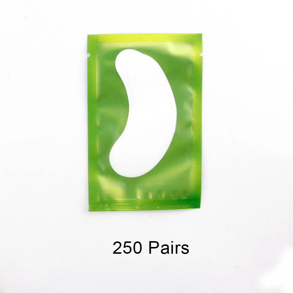 250 pairs green 50/250 накладные ресницы наклейки для удлинения под глазами клейкие стельки для бумажных ресницы для наращивания гель-обертывания ресниц патч Макияж инструмент - Цвет: 250 pairs green