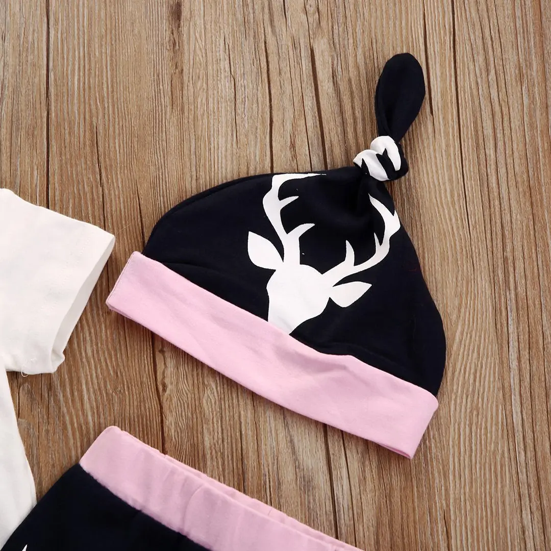 Милый комплект одежды для девочек Детская футболка с коротким рукавом топы штаны