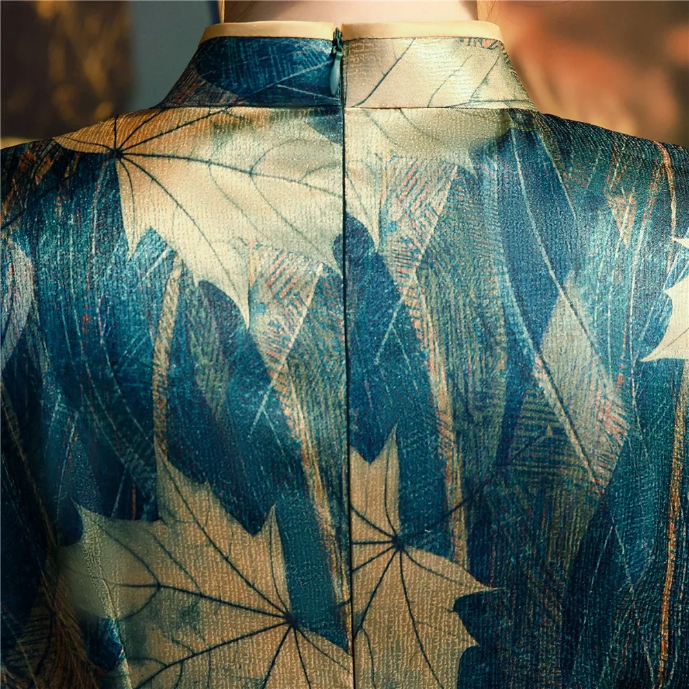 Шанхай история китайский стиль Платье До Колена Cheongsam цветочный Qipao восточное платье с коротким рукавом Вечерние платья для женщин