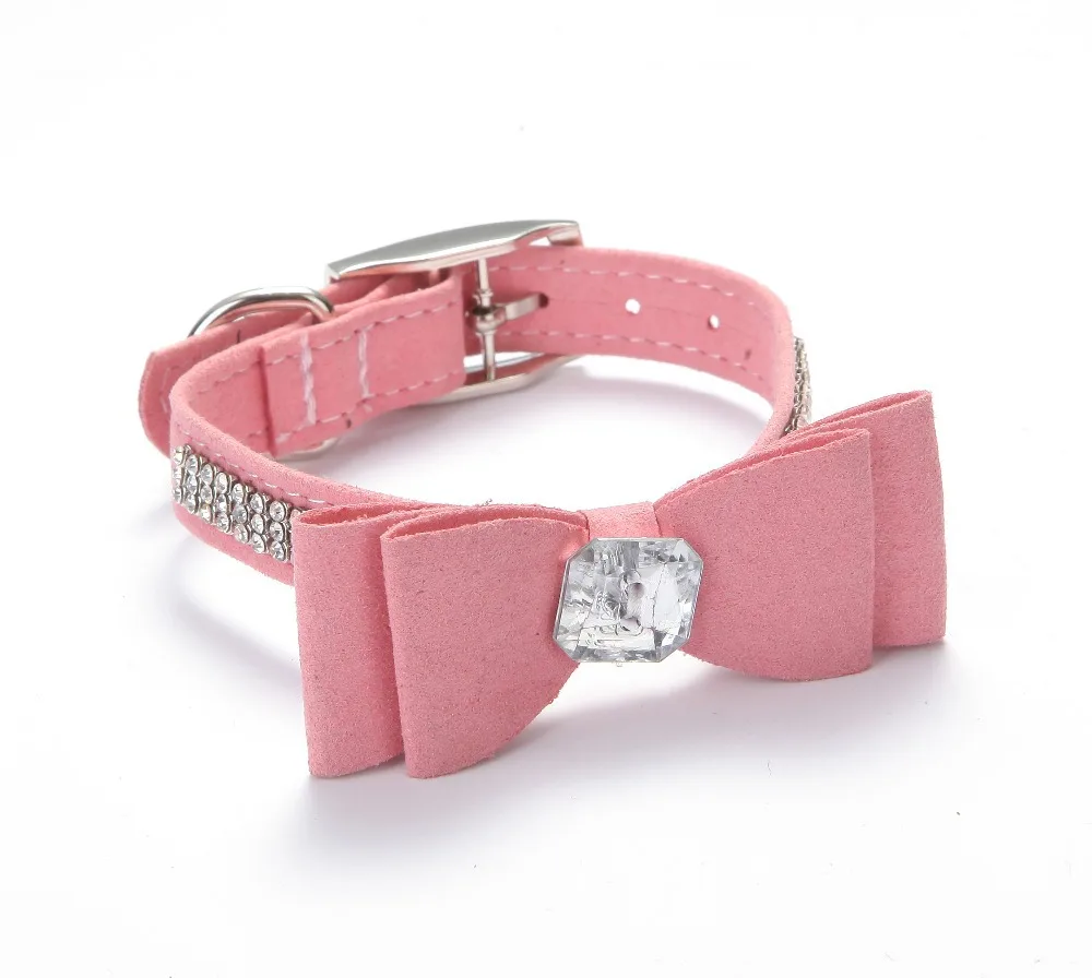 Рождественские ошейники для собак три ряда стразы Роскошный Бант ошейник