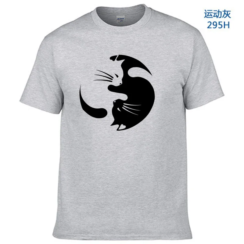 Taichi Cats мужские футболки 2018 Новый Забавный дизайн уличная хлопковая футболка с