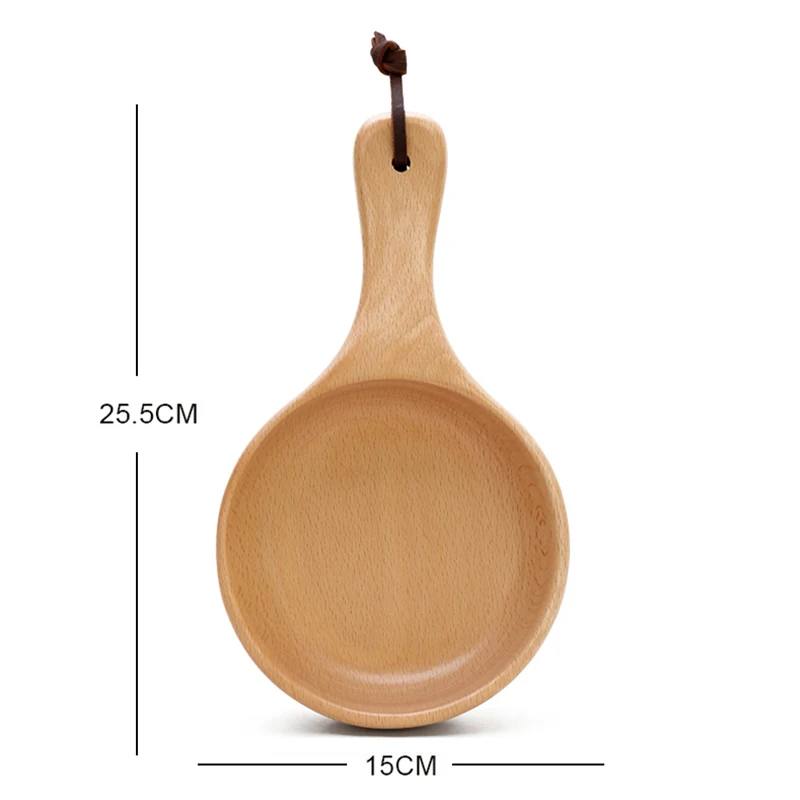 Кухонная Деревянная миска для салата большая с длинной ручкой Сервировочные