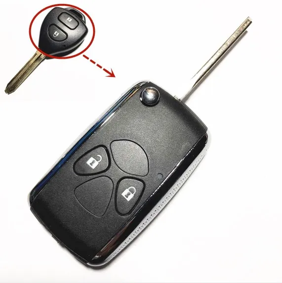 2 кнопочный модифицированный флип брелок для дистанционного ключа чехол Toyota Camry