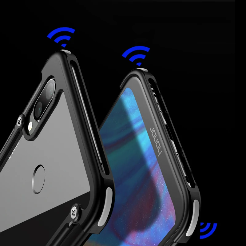 Oatsbasf Алюминиевый металлический бампер чехол для huawei Honor Play модная Роскошная подушка безопасности Защита от падения Чехол Honor Play бампер