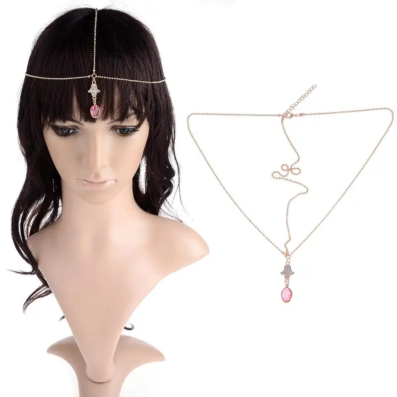 Украшения для волос невесты украшение Женская цепочка индийские бисерные в