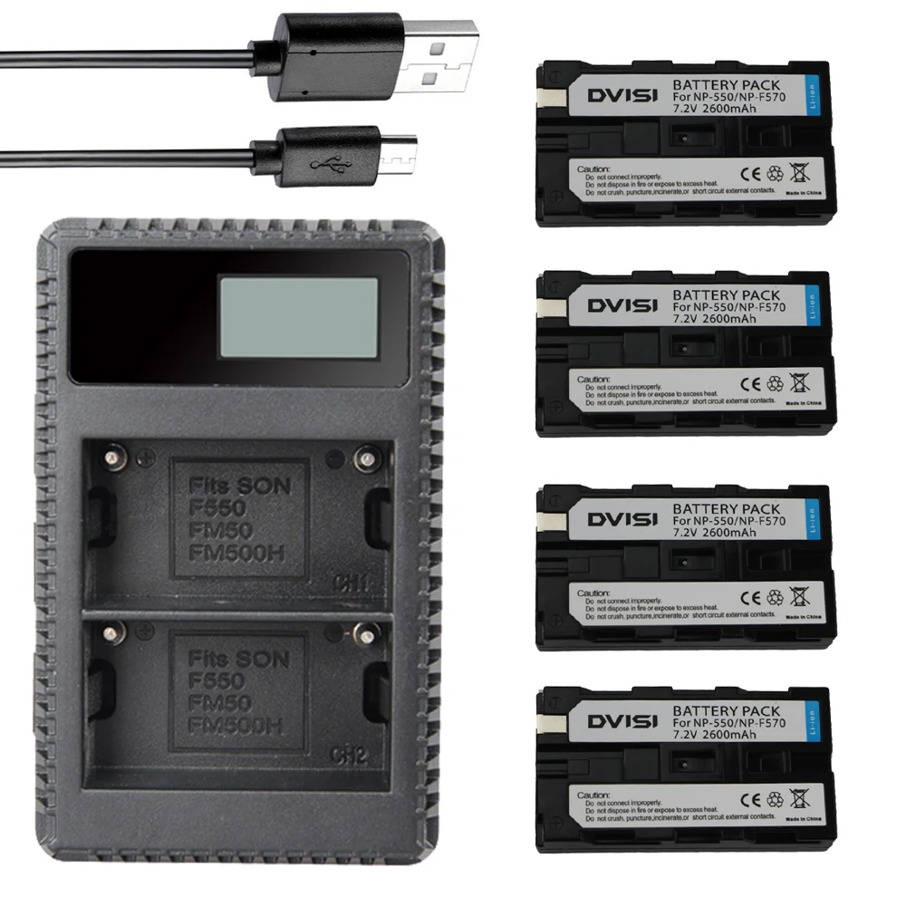 4x NP F550 Батарейки + F530 F570 F750 F960 ЖК дисплей USB Зарядное устройство для Sony CCD SC55 TRV81 DCR