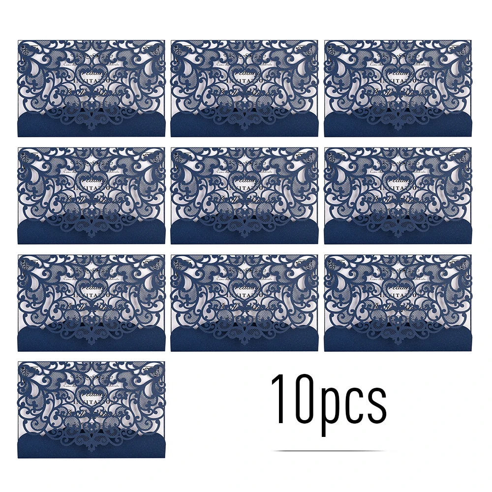 10 шт. элегантные Пригласительные открытки с лазерной резкой|Открытки и