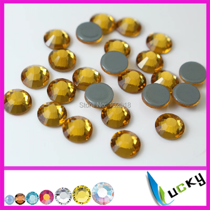 Высококачественная машинная резка DMC стразы горячей фиксации 1440 шт. SS16 топаз