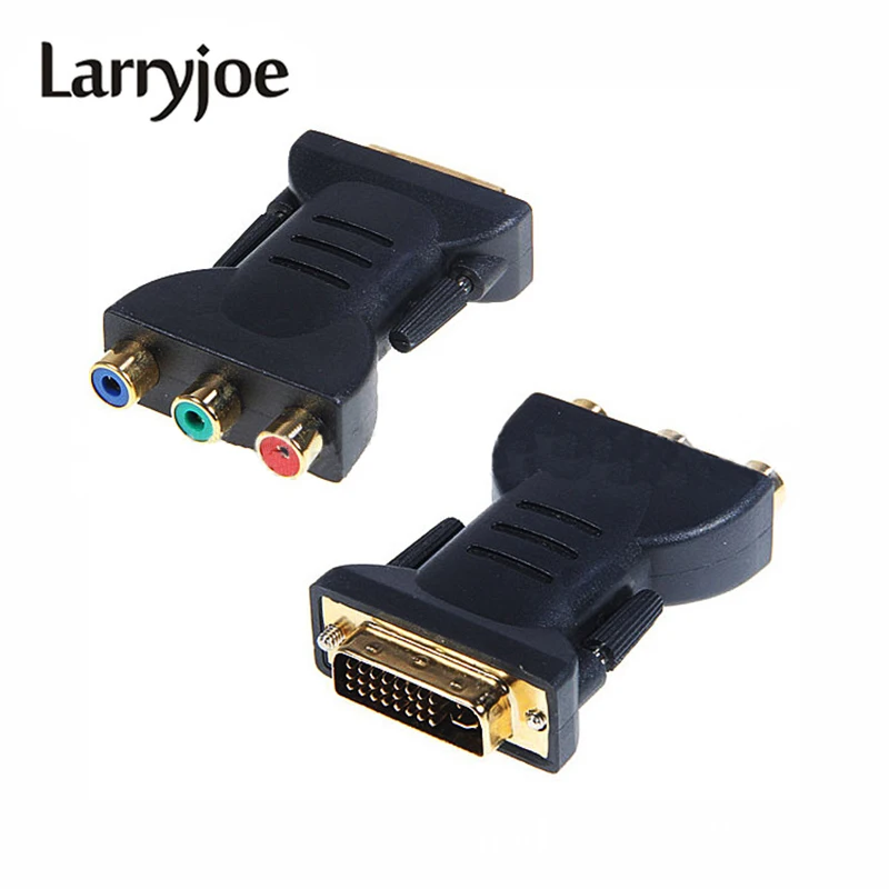 Larryjoe позолоченный DVI адаптер I 24 + 5 штекеров на 3 RCA компонентный дисплей PC HDTV